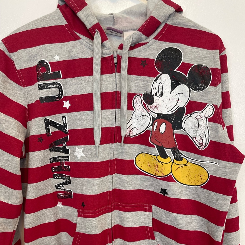 Disney Color Block Zip Front Hooded Jacket Junior Size XL(15-17) - Picture 3 of 9